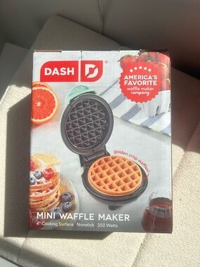 Dash Mini Waffle Maker in Mint Green and Black
